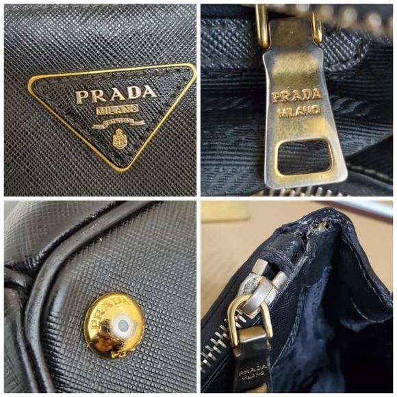 Authentic PRADASaffiano Small Galleria Double Zip Tote Black - Picture 4 of 11